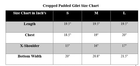 CROPPED ZIP UP PUFFER GILET JACKET